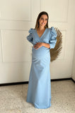 Vestido maternidad Yuridia largo azul