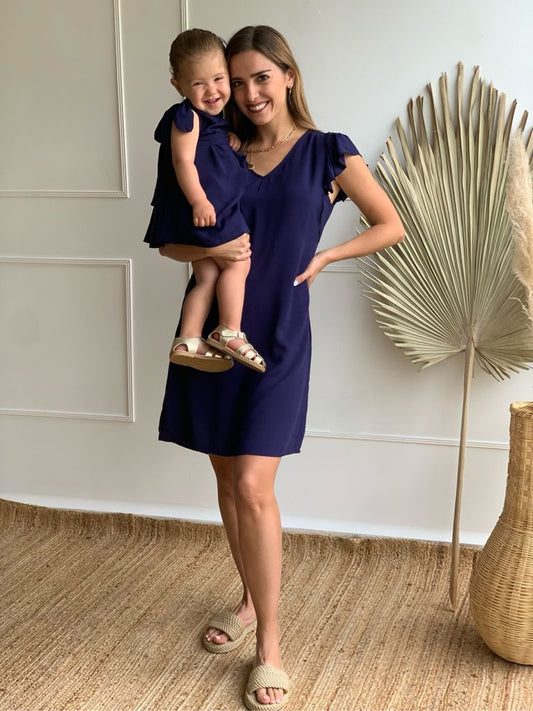 Blue dresses, navy blue matching