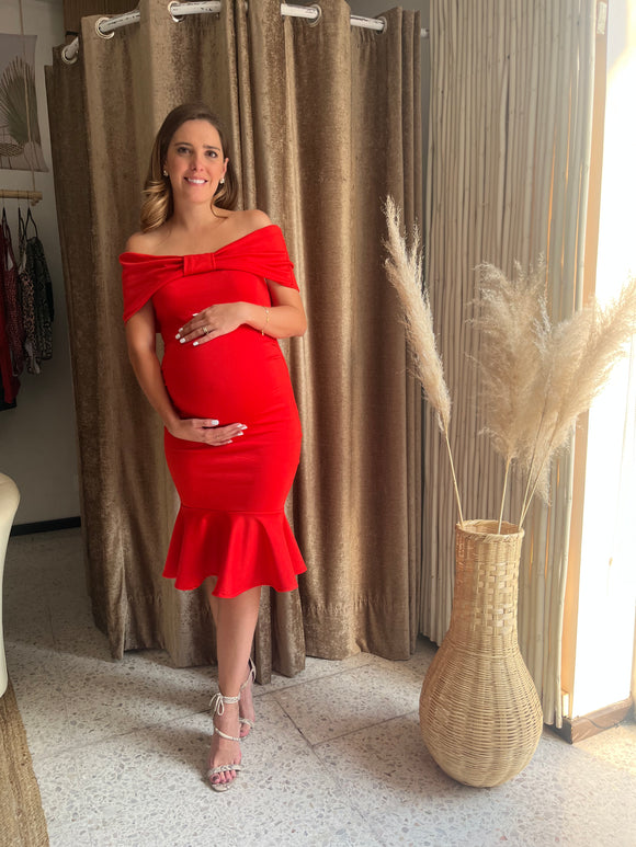 Vestido de maternidad, Lluvia Moño rojo