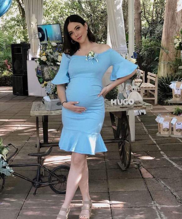 Vestido de maternidad, Ximena Azul Cielo