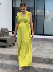 Maternity dress, lemon green Juliet