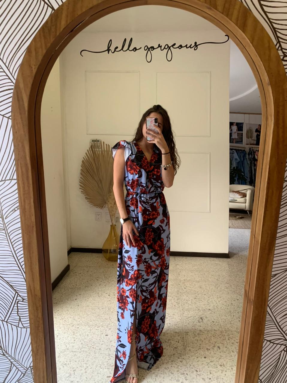 Vestido de lactancia, Zara/Love largo naranja con azul