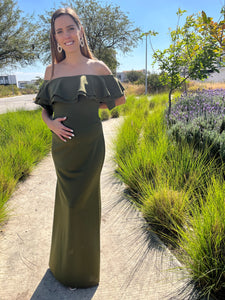 Maternity dress, Alejandra olive green