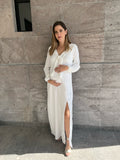 Vestido brescia de maternidad y lactancia color blanco