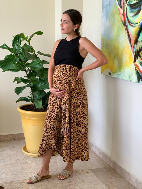 Maternity skirt, leopard