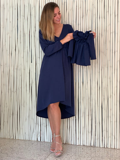 Navy blue matching dresses