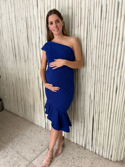 Imperial blue María José maternity dress