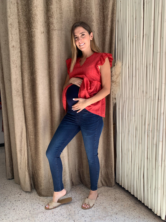 Pantalon De Mezclilla Maternidad Embarazadas Pantalon Maternal