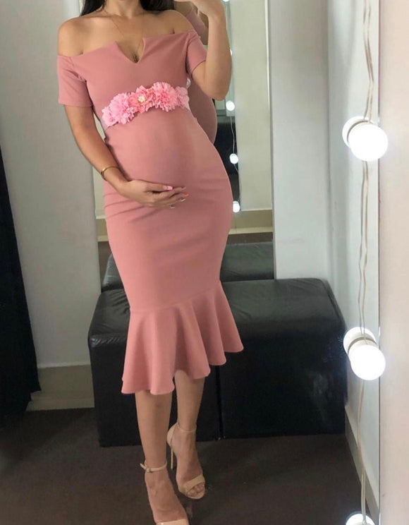 Vestido de maternidad, Itzel rosa G