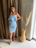 Loredana Sleeveless Maternity Dress, Sky Blue