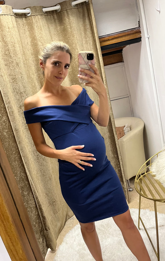 Vestido Viridiana de maternidad azul