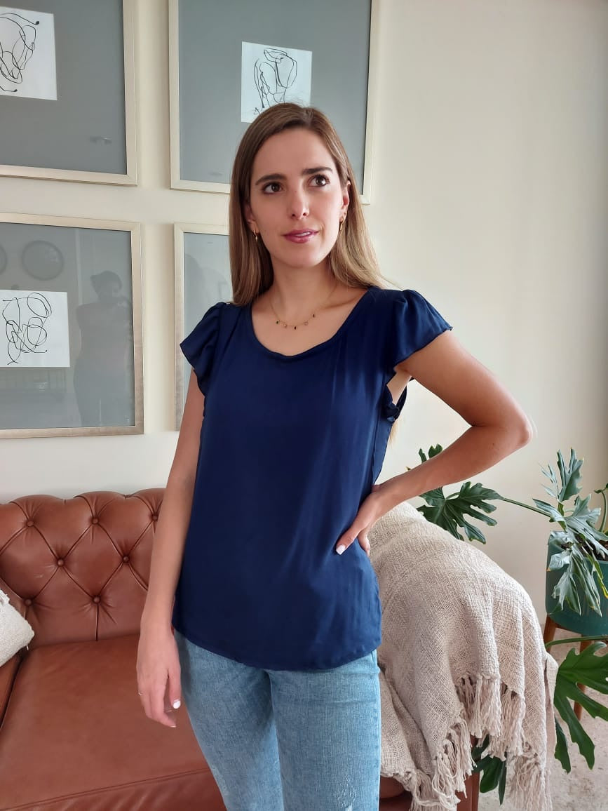 Blusa lactancia Andy, azul marina