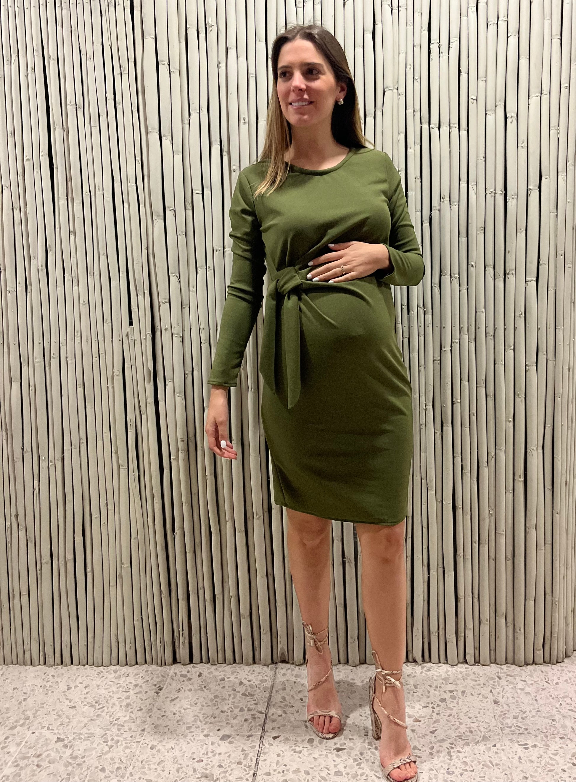 Maternity dress, Camila olive green Hello Mom Maternity dress, Camila olive green Hello Mom