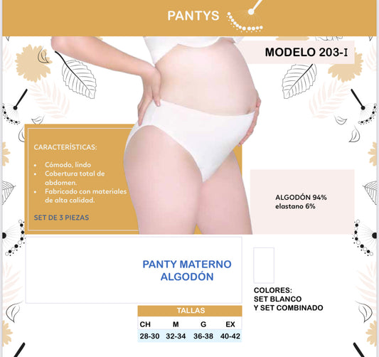 Pantys maternidad Paq 3 piezas LM