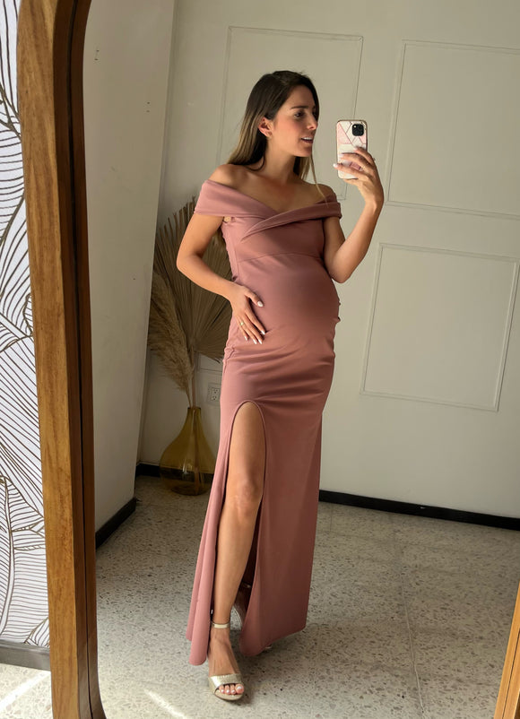 Valentina Maternity Dress, Burnt Pink