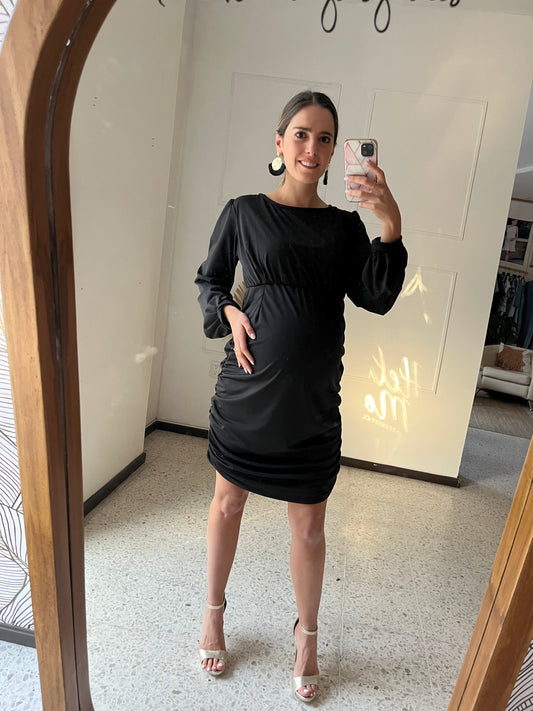 Elegant Black Maternity Dress Magdala