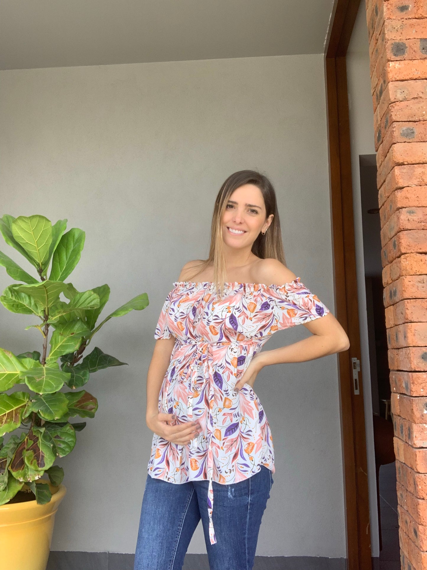 Blusa de maternidad, Emma hojas viento