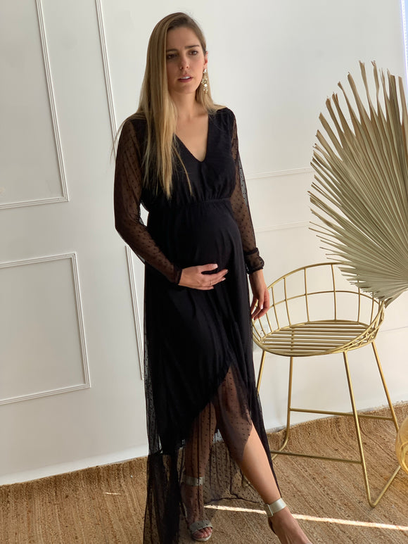 Maternity dress, Sofia/Carlota Black dots