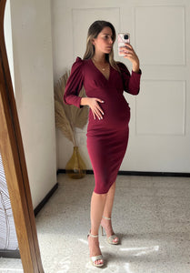 Yuridia wine maternity dress