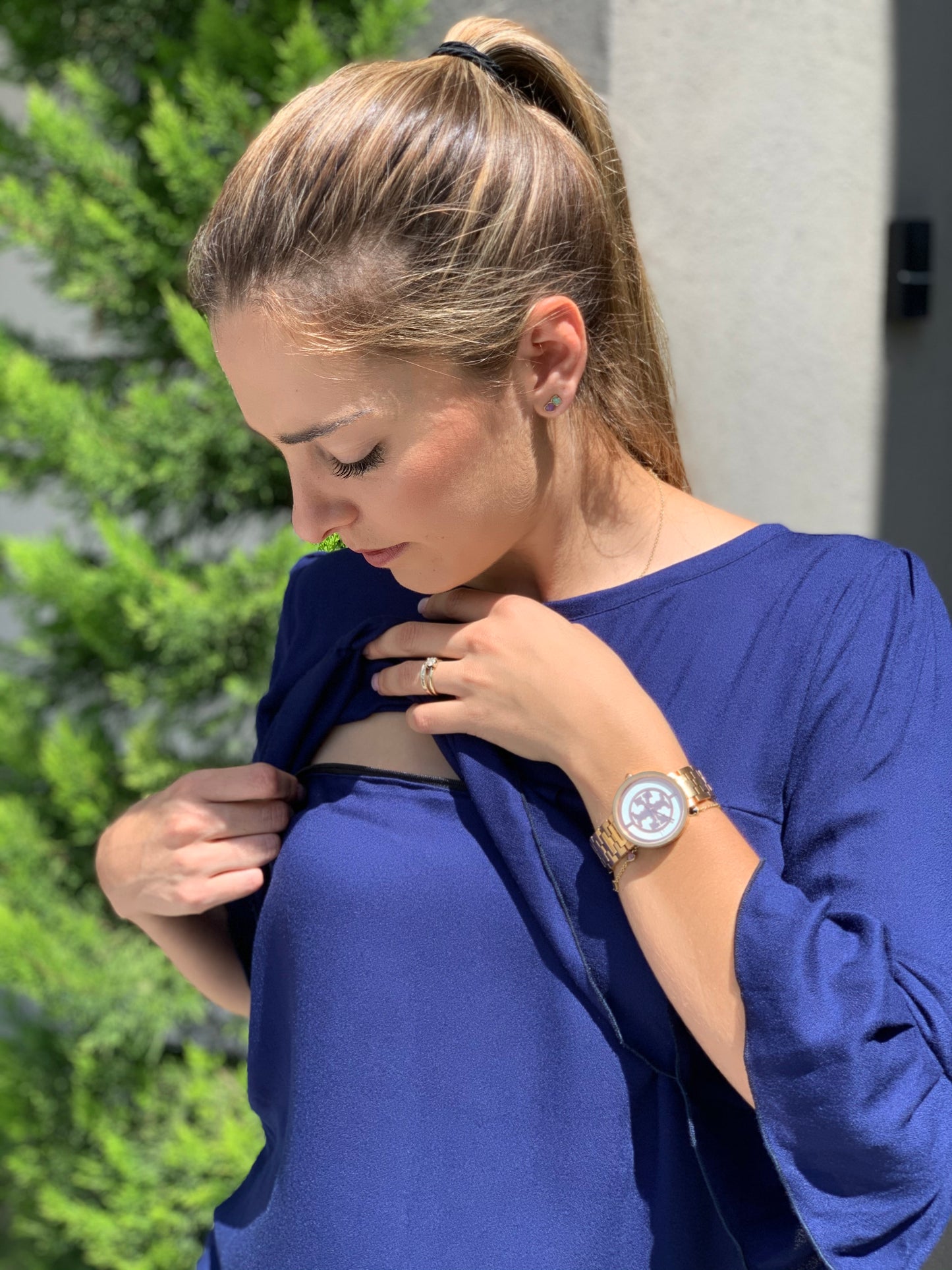 Blusa de maternidad o lactancia, Deborah azul