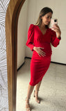 Red Yuridia maternity dress