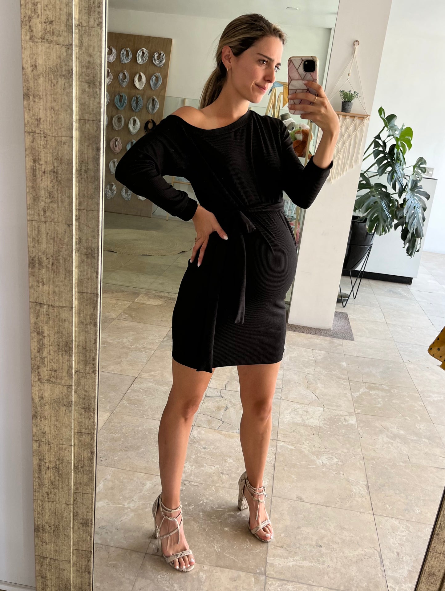 Vestido de maternidad, Karla negro rayitas