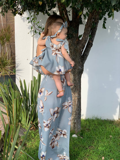 Vestido de maternidad, Dayana gris flores