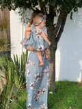 Maternity dress, Dayana grey flowers