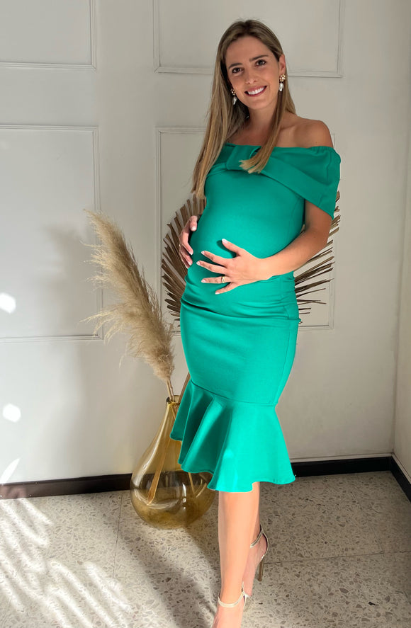 Maternity Dress, Lluvia Vivid Green 