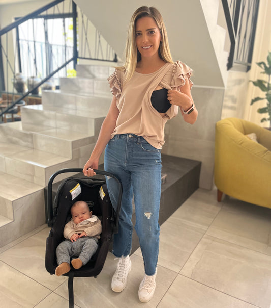 Blusa de lactancia, Adri camell algodón