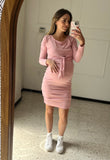 Megara Sweater Pink Maternity and Nursing Dress