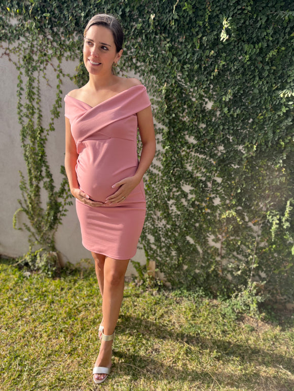 Vestido de maternidad, viridiana rosa fuerte