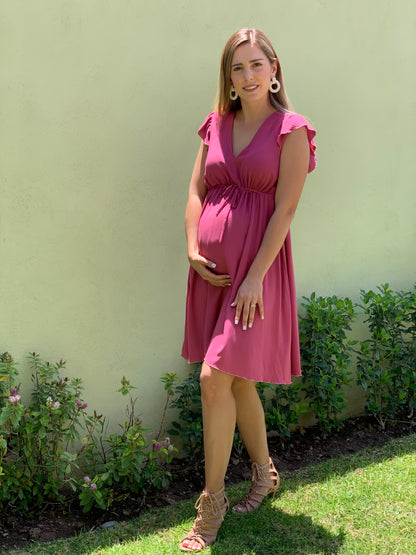Maternity dress, Sofia Burnt pink