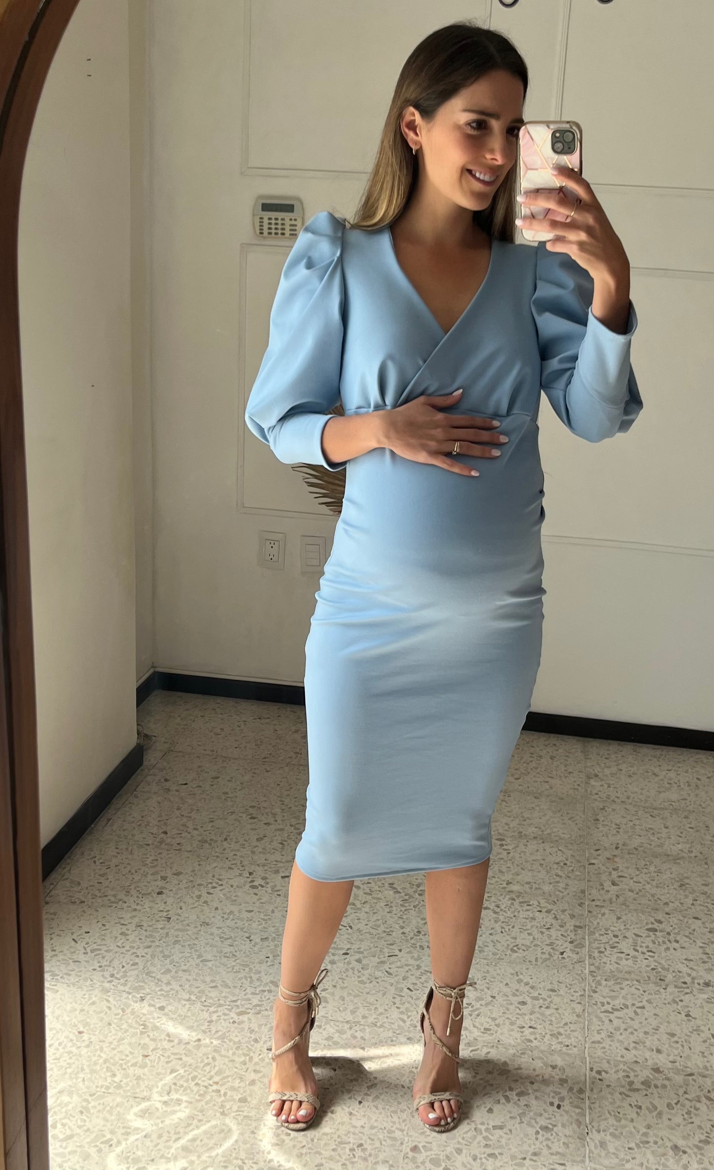 Yuridia sky blue maternity dress