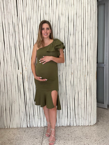 Maternity dress, Aurelia olive green