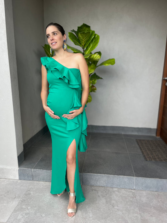 Maternity dress, Britany bright green