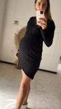 Black textured maternity dress, Lola
