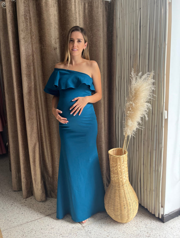 Vestido de maternidad, Astrid azul petroleo