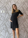 Black maternity and nursing dress, Belinda